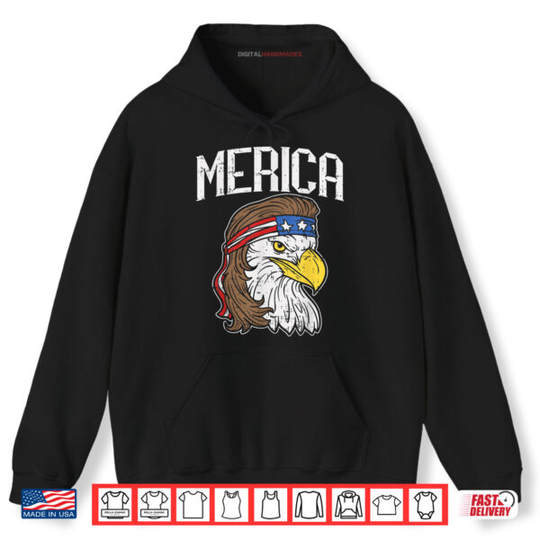 Hoodie Merica Eagle Mullet Shirt 4th of July Redneck Patriot Shirt