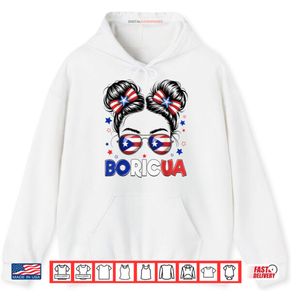 Hoodie Messy Bun Puerto Rican Boricua Puerto Rico Hispanic Heritage Shirt