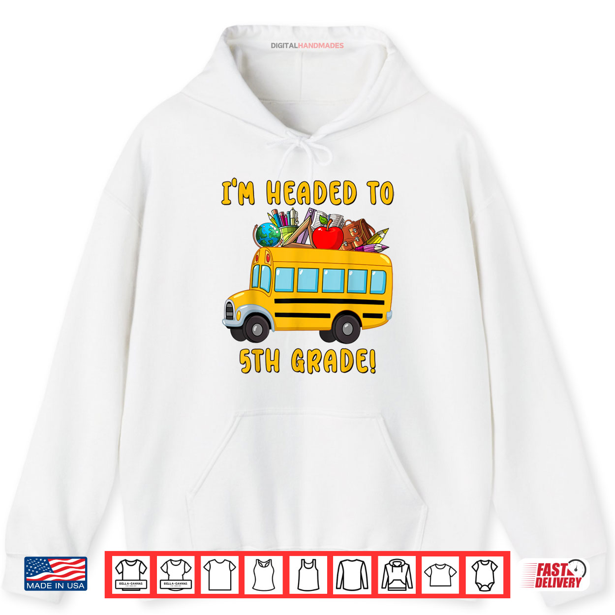 OMOj I’m Headed To 5th Grade School Bus First Day Of School Shirt OMOj I’m Headed To 5th Grade School Bus First Day Of School Shirt