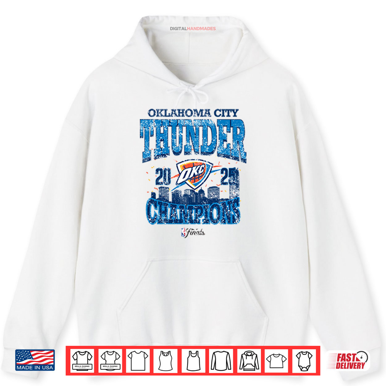 Oklahoma City Thunder 2025 NBA Finals Champion Confetti Skyline Shirt Oklahoma City Thunder 2025 NBA Finals Champion Confetti Skyline Shirt