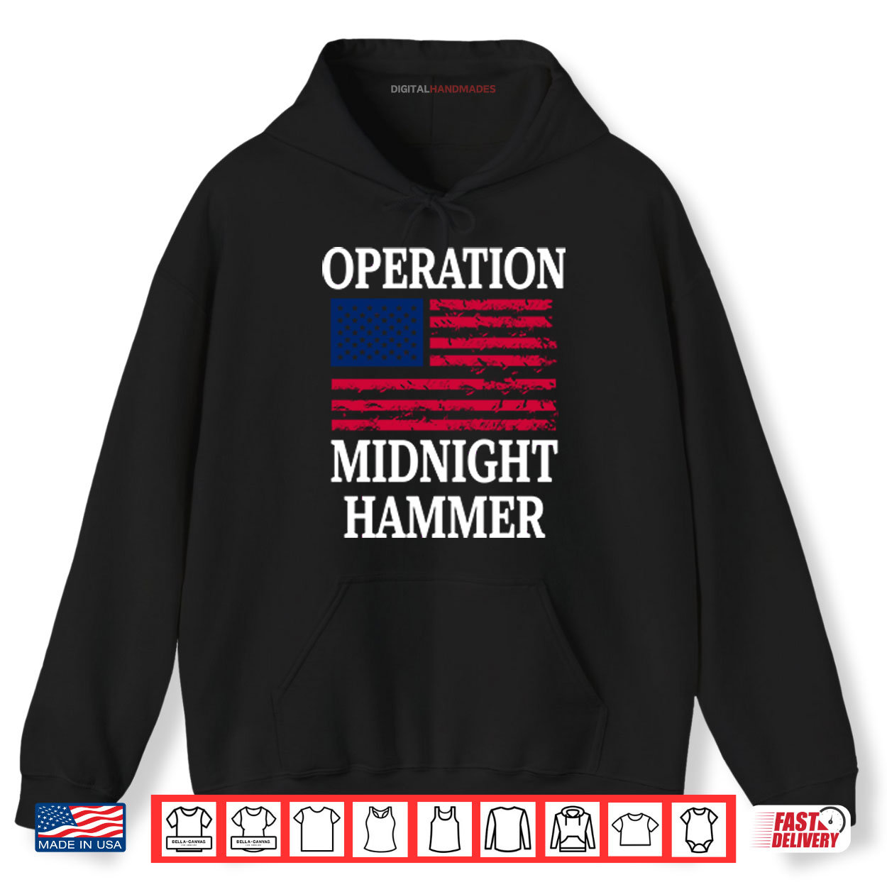 Operation Midnight Hammer with American Flag Shirt Operation Midnight Hammer with American Flag Shirt