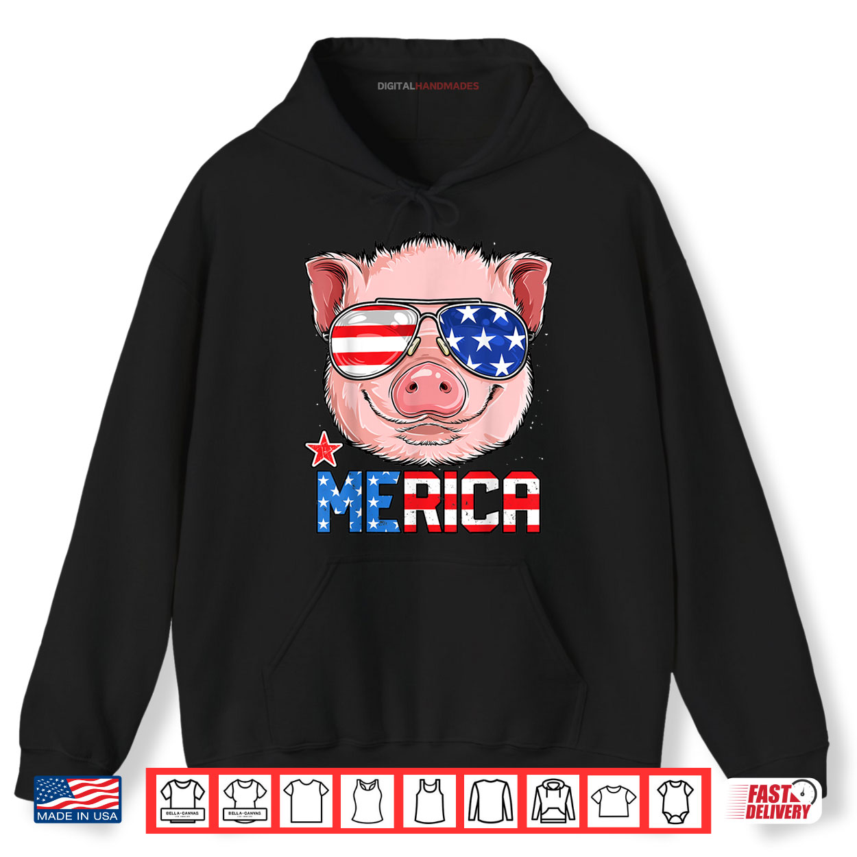 Pig Merica 4th of July Girls Kids American Flag USA Shirt Pig Merica 4th of July Girls Kids American Flag USA Shirt