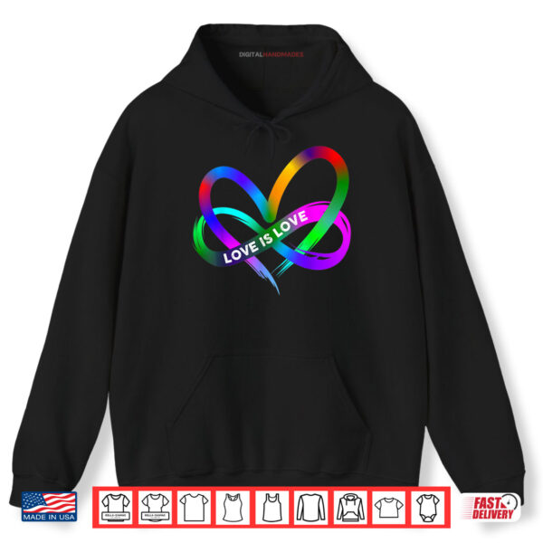 Hoodie Pride month LGBT Straight Heart with Love Is Love Shirt
