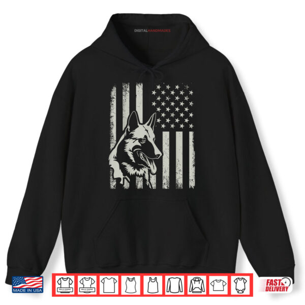 Hoodie Proud Patriotic Malinois Owner Lover American Flag Shirt