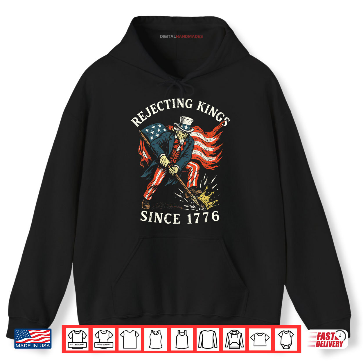 Rejecting Kings Since 1776 Sam Uncle USA Flag 4th Of July Shirt Rejecting Kings Since 1776 Sam Uncle USA Flag 4th Of July Shirt