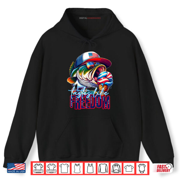 Tastes Like Freedom American Happy 4th Of July Bass Fishing Shirt 2 Hoodie Tastes Like Freedom American Happy 4th Of July Bass Fishing Shirt