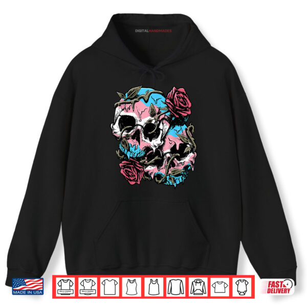 Transgender Pride Trans Flag Skull Roses Subtle LGBTQ Shirt 2 Hoodie Transgender Pride Trans Flag Skull Roses Subtle LGBTQ Shirt