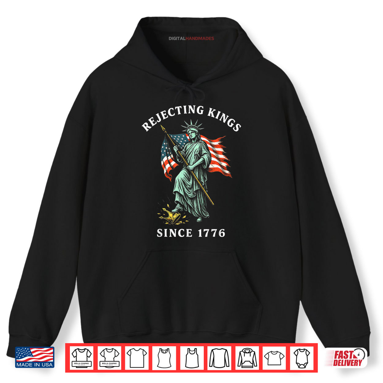 USA Rejecting Kings Since 1776 4th Of July Statue of Liberty Shirt USA Rejecting Kings Since 1776 4th Of July Statue of Liberty Shirt