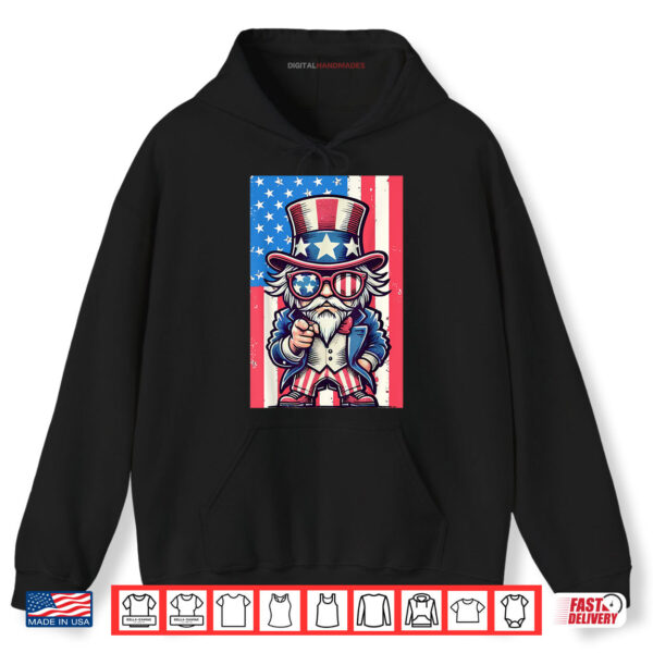 Hoodie Uncle Sam Patriotic American Flag 4th Of July Shirt