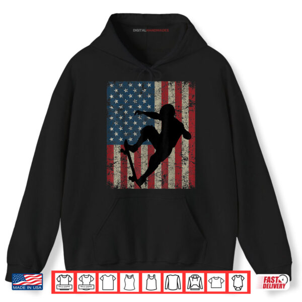 Vintage American Flag Skateboard 4th Of July Shirt 2 Hoodie Vintage American Flag Skateboard 4th Of July Shirt digitalhandmades