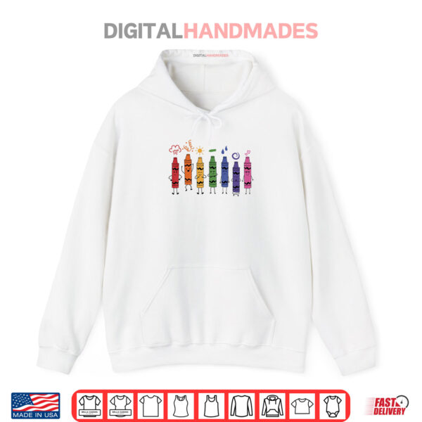 Hoodie Womens Fashionable Crayon Mood Color Crayons Teacher Life Shirt