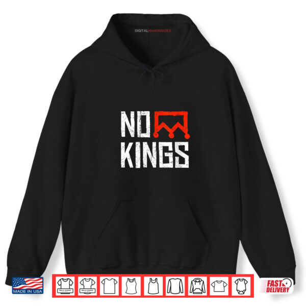 Hoodie Womens No Kings Protest Sign Shirt