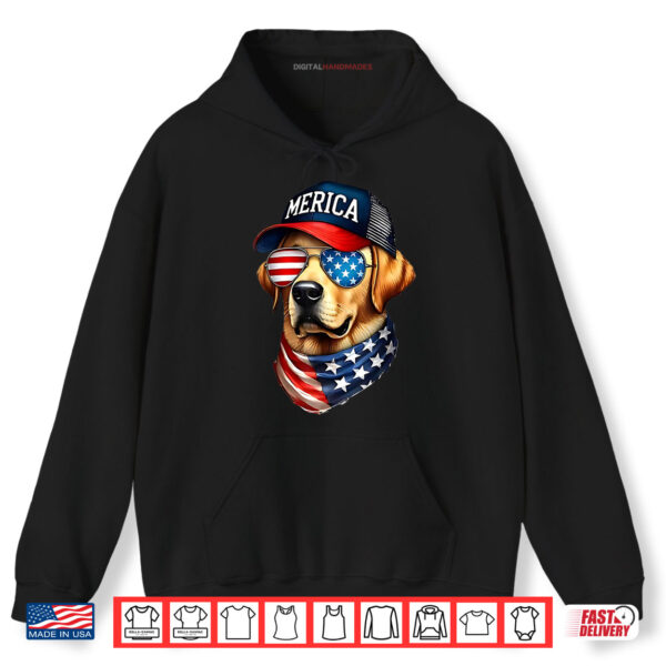 Yellow Labrador Retriever 4th of July Merica USA Flag Lab Shirt 2 Hoodie Yellow Labrador Retriever 4th of July Merica USA Flag Lab Shirt