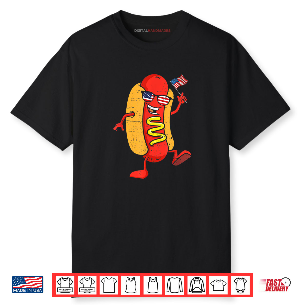 Hot Dog Sunglasses American Flag USA Funny 4th Of July Shirt Hot Dog Sunglasses American Flag USA Funny 4th Of July Shirt