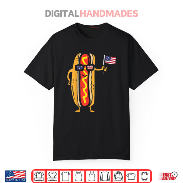 Hotdog Sunglasses American Flag USA Funny 4th Of July Fourth Shirt