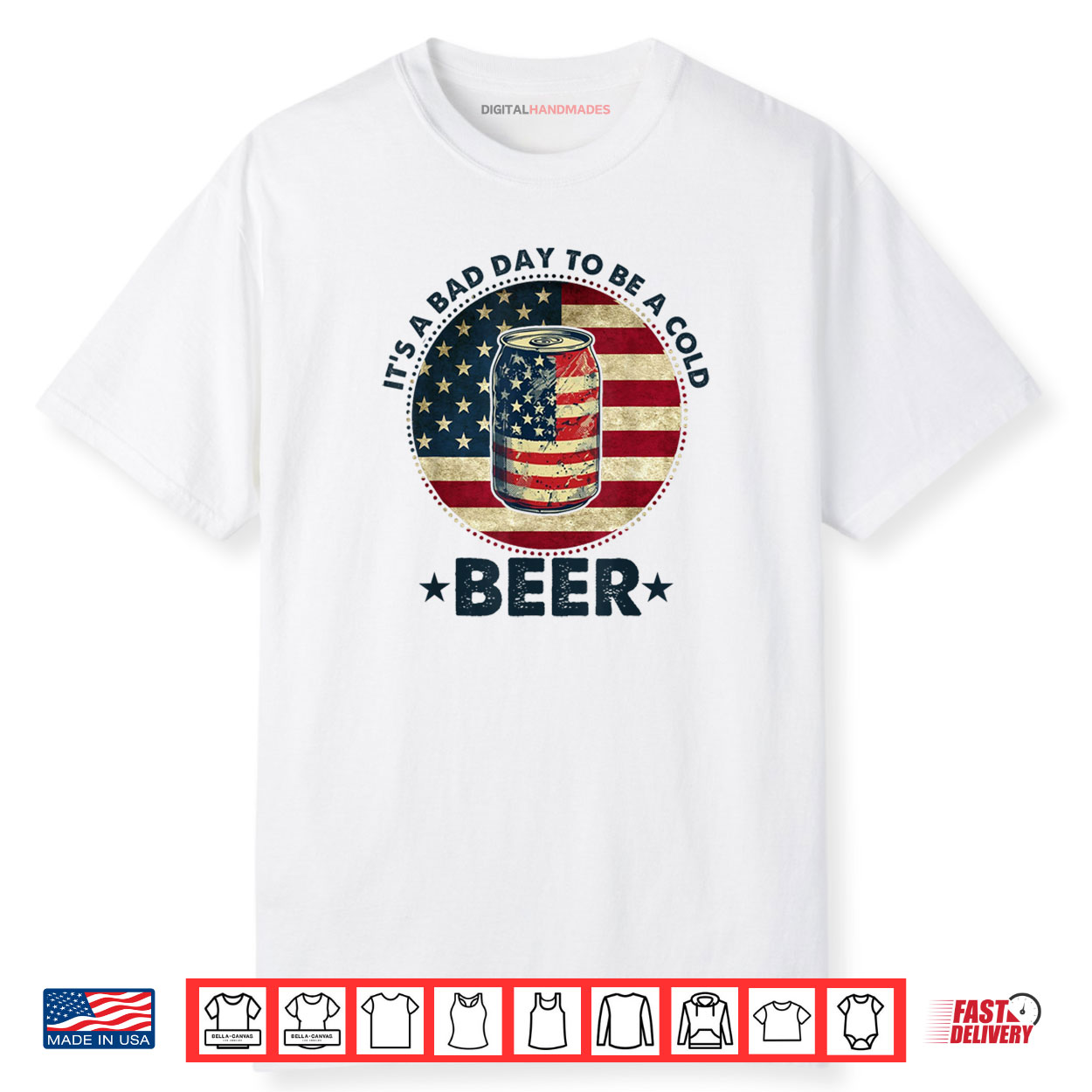 It’s a Bad Day to Be a Cold Beer Vintage US Flag 4th of July Shirt It’s a Bad Day to Be a Cold Beer Vintage US Flag 4th of July Shirt