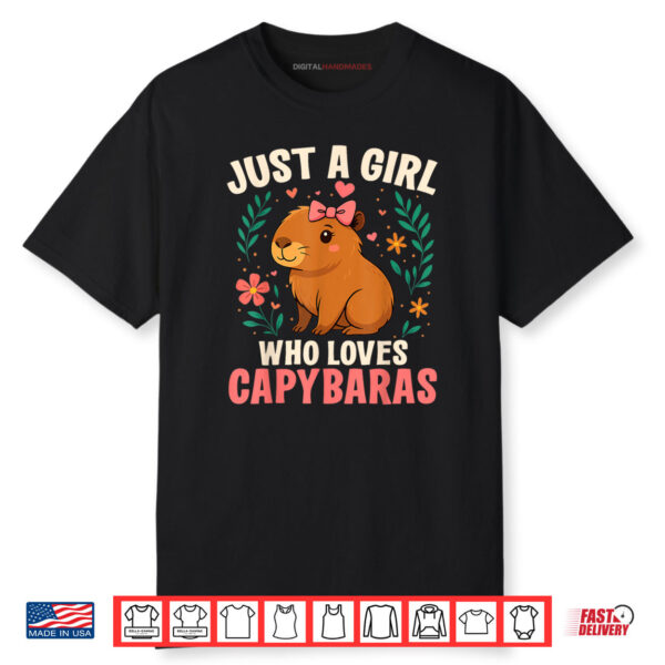 Just a Girl Who Loves Capybaras Cute Rodent Animal Shirt