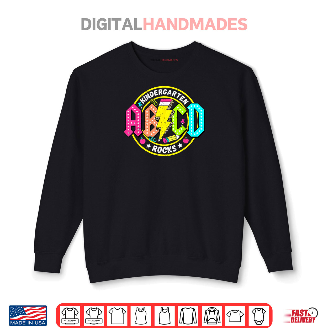 Kindergarten Rocks ABCD Back To School Funny Rock Teacher Shirt