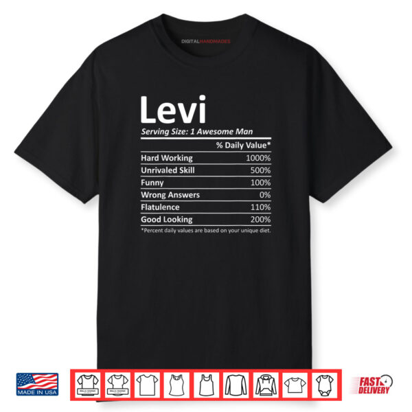 LEVI Nutrition Funny Birthday Personalized Name Gift Shirt