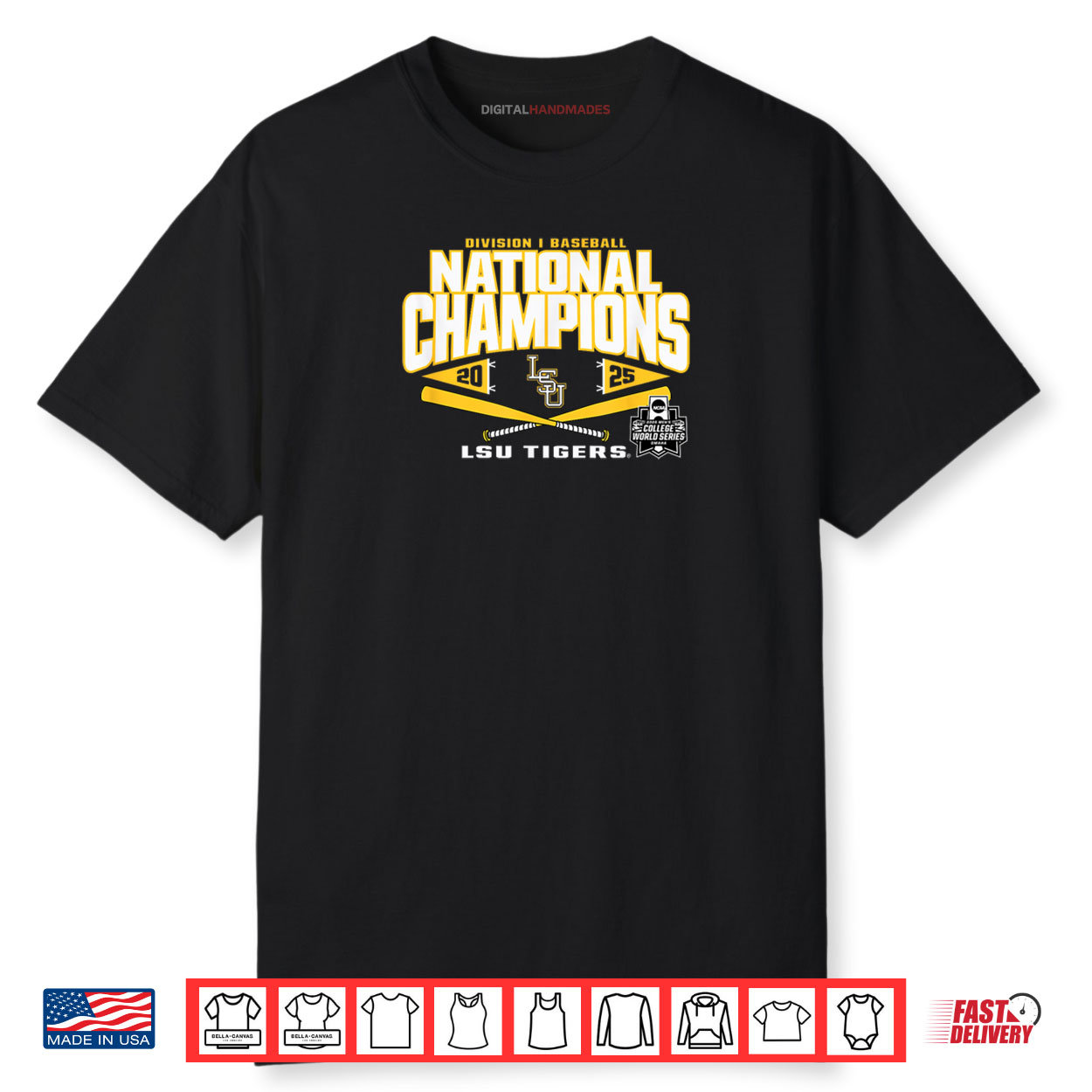 LSU Tigers Baseball National Champs ’25 College World Series Shirt