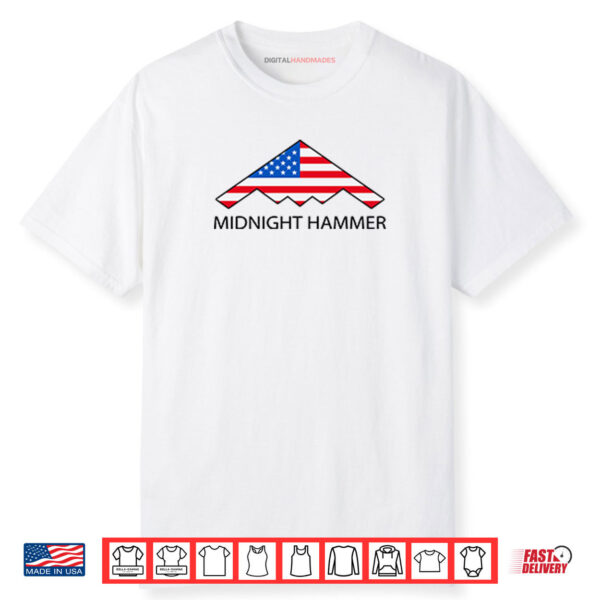 Midnight Hammer B 2 Stealth Jet American Flag Shirt