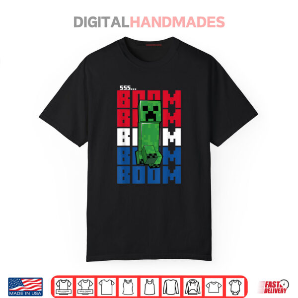 Minecraft 4th Of July Creeper Boom American Colors Shirt