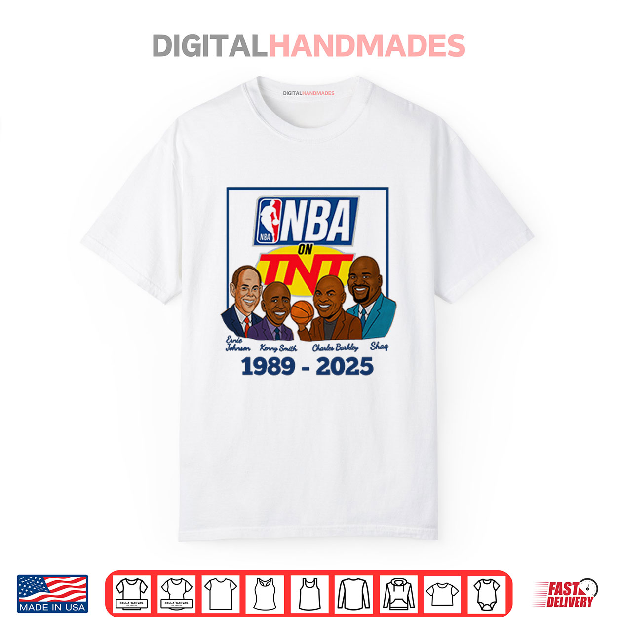 NBA On TNT Basketball TV Show 1989 2025 Caricatures Shirt NBA On TNT Basketball TV Show 1989 2025 Caricatures Shirt