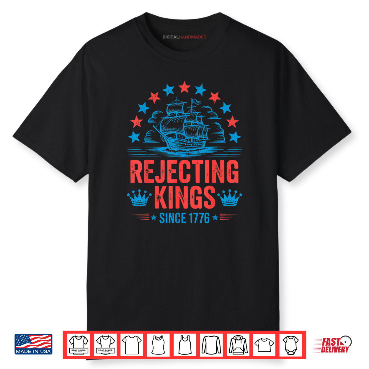 No Kings In America Shirt Rejecting Kings Since 1776 Shirt No Kings In America Shirt Rejecting Kings Since 1776 Shirt