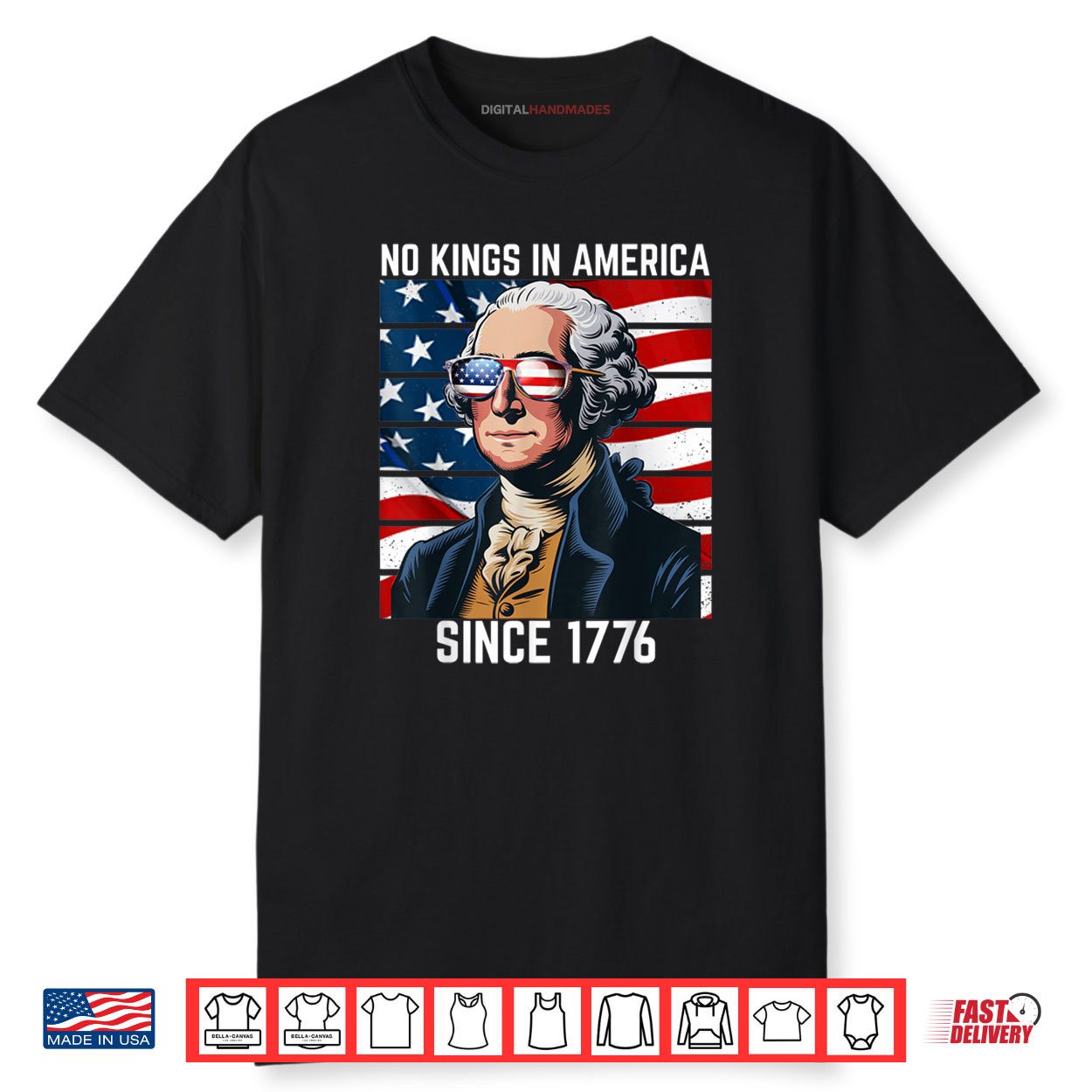 No Kings in America Since 1776 Art Drawing Shirt No Kings in America Since 1776 Art Drawing Shirt