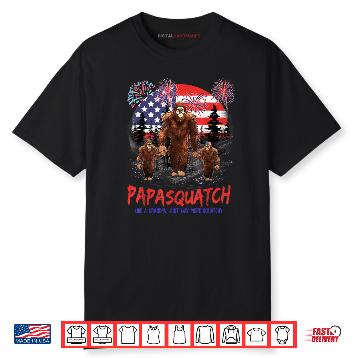 Papa Squatch Funny Bigfoot Grandpa American Flag 4th Of July Shirt Papa Squatch Funny Bigfoot Grandpa American Flag 4th Of July Shirt