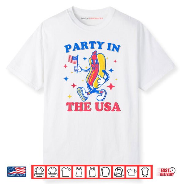 Party In The Usa Shirt Hot Dog Lover USA Funny 4th Of July Shirt