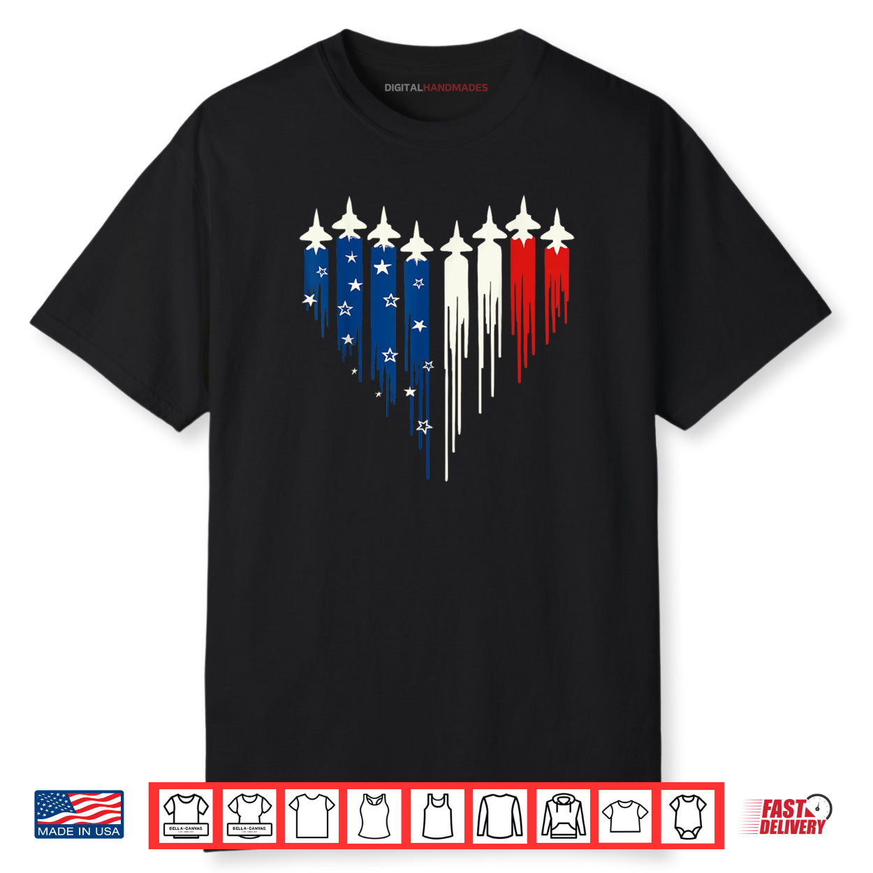 Patriotic Red White Blue USA Flag Fighter Jets 4th of July Shirt Patriotic Red White Blue USA Flag Fighter Jets 4th of July Shirt