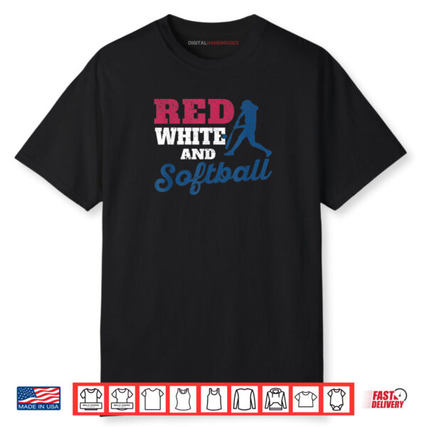 Patriotic Red White Softball Shirt