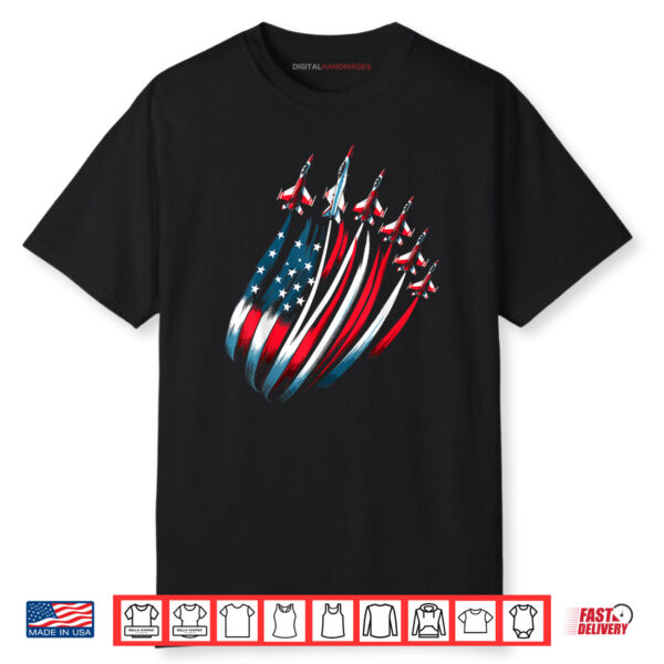 Patriotic USA Flag Fighter Jets 4th of July Shirt