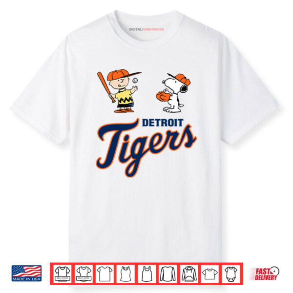 Peanuts Charlie Brown And Snoopy Detroit Tigers Shirt