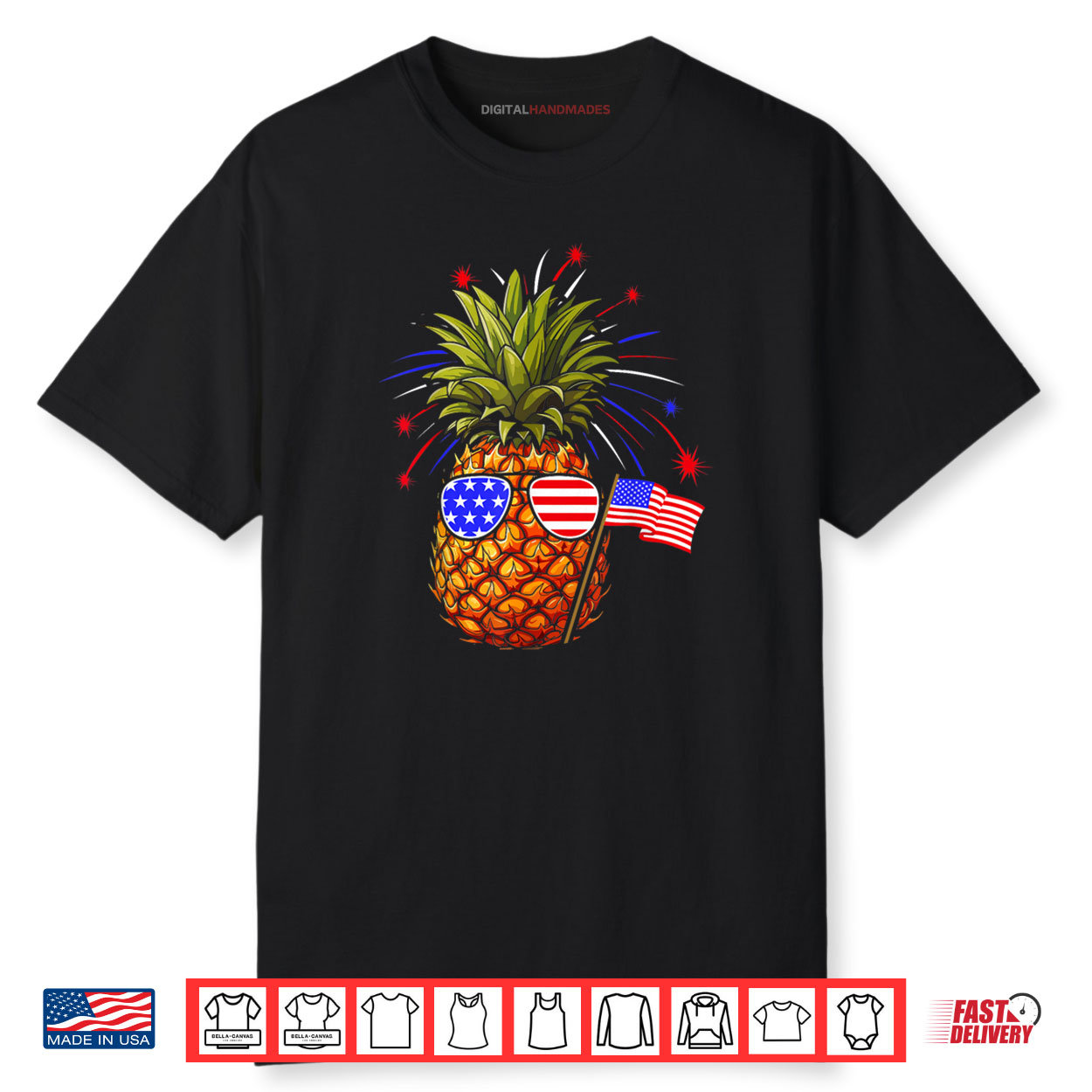 Pineapple 4th of July USA Pineapple American Flag Shirt Pineapple 4th of July USA Pineapple American Flag Shirt