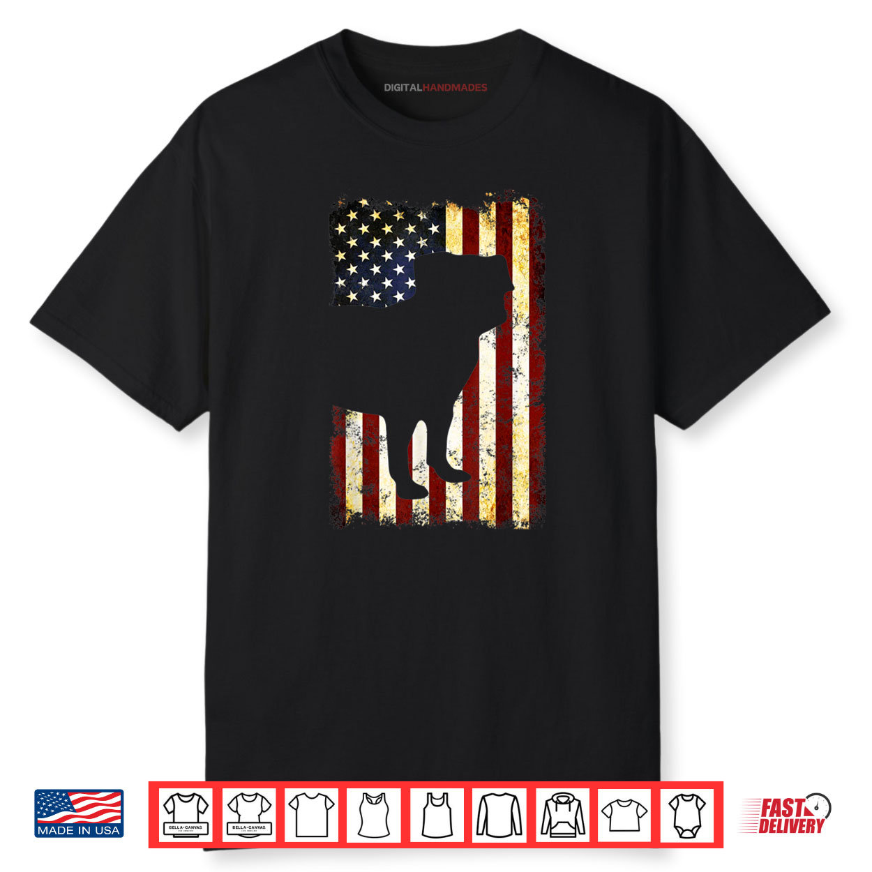 Pug Silhouette American Flag 4th of July Shirt Pug Silhouette American Flag 4th of July Shirt