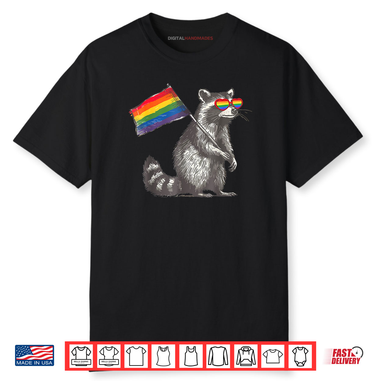 Raccoon LGBT Sunglasses Rainbow Flag Gay Pride Month Shirt Raccoon LGBT Sunglasses Rainbow Flag Gay Pride Month Shirt