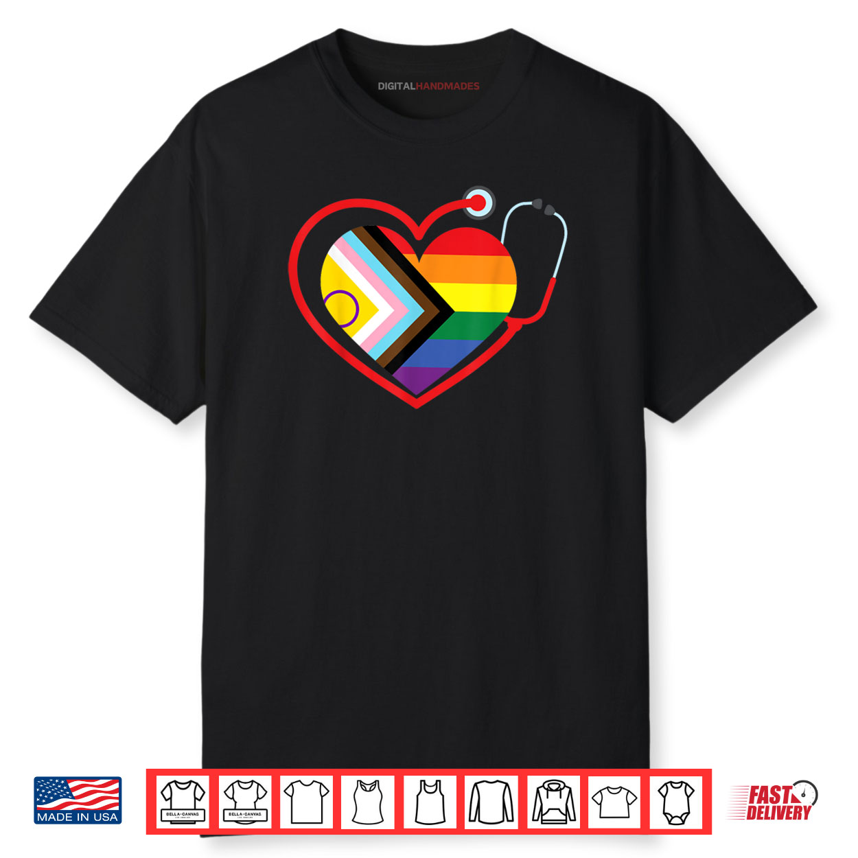 Rainbow Heart LGBTQ+ Doctor Nurse Medical Pride Month Squad Shirt Rainbow Heart LGBTQ+ Doctor Nurse Medical Pride Month Squad Shirt
