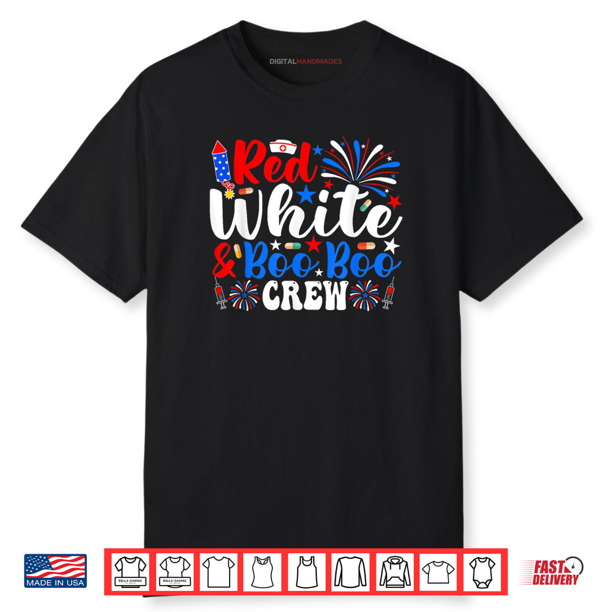 Red White And Boo Boo Crew Funny 4th Of July Nurse Shirt Red White And Boo Boo Crew Funny 4th Of July Nurse Shirt