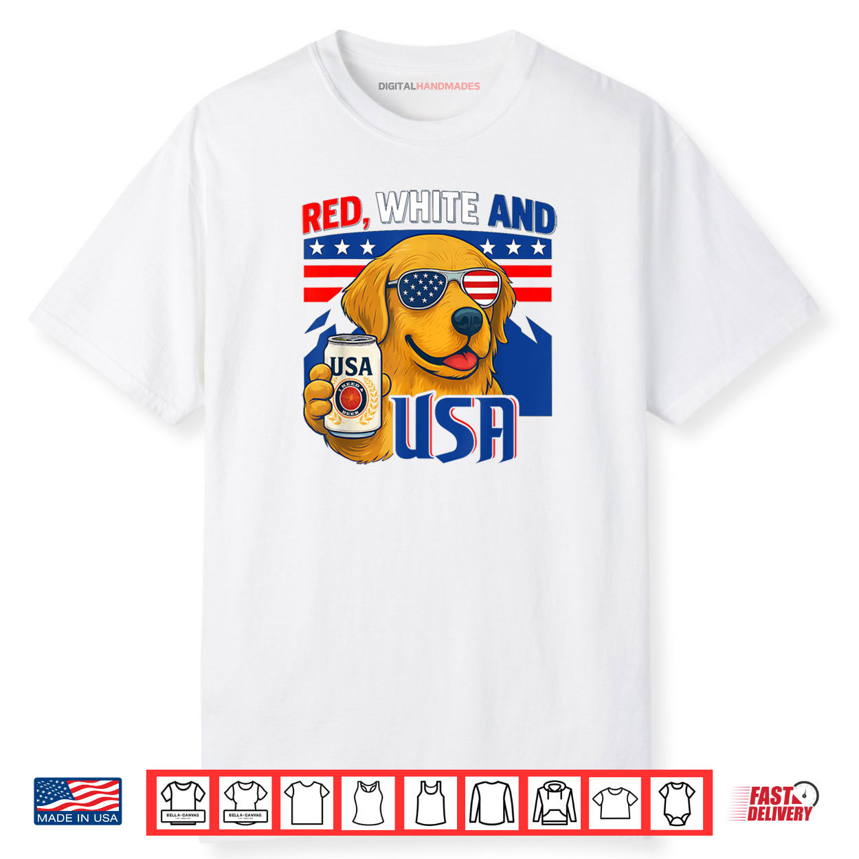 Red White And Funny Dog USA Flag 4th Of July I Need Beer Shirt Red White And Funny Dog USA Flag 4th Of July I Need Beer Shirt