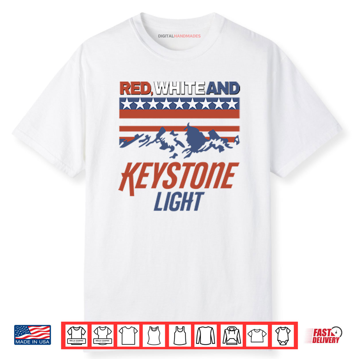 Red White And Keystone Light 4th Of July Shirt