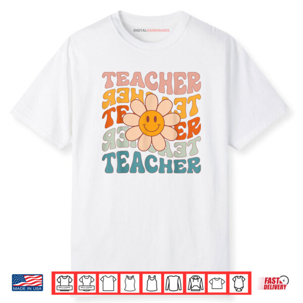 Retro Teacher Daisy Colorful Elementary School Teacher Shirt
