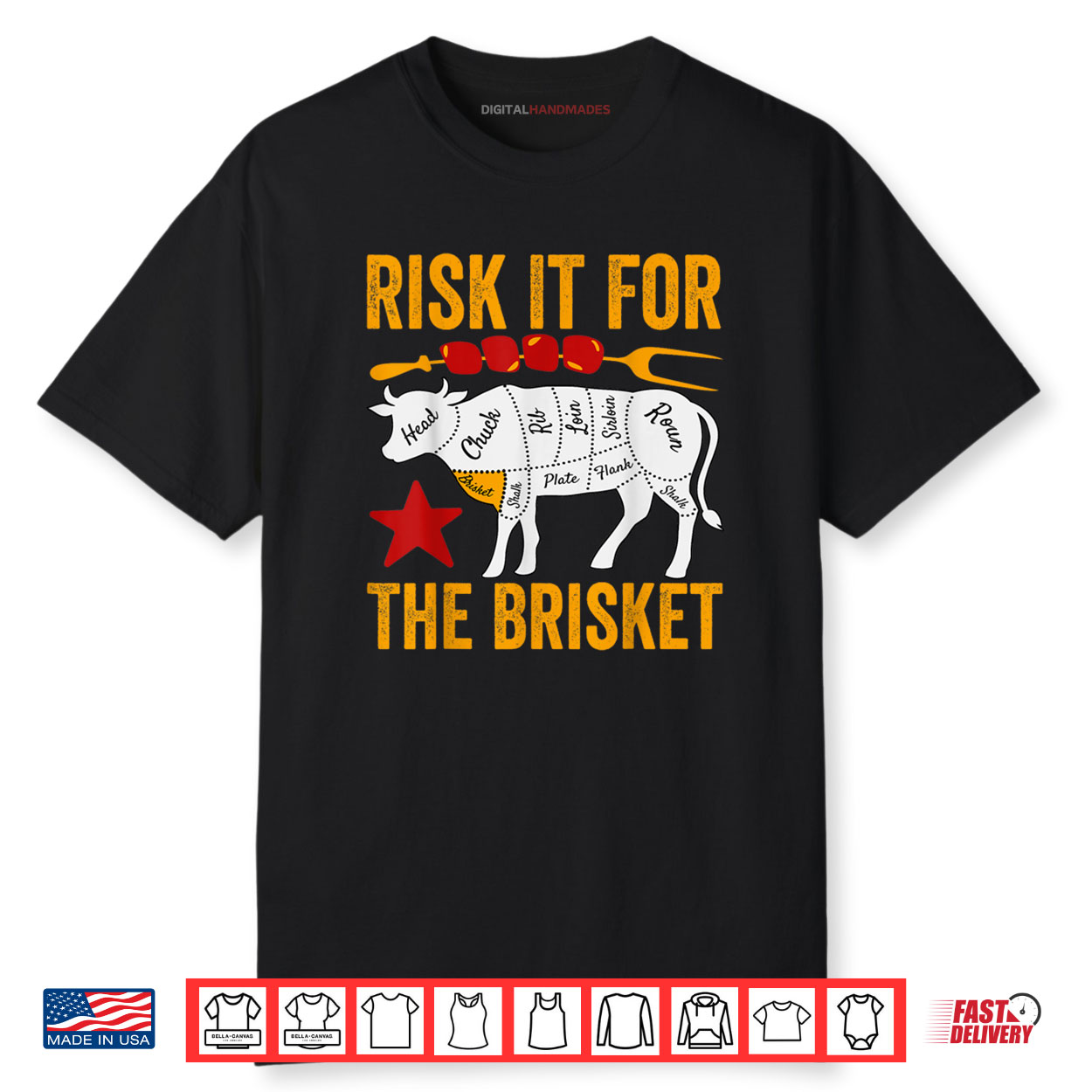 Risk It For The Brisket Funny BBQ Smoking Party Father’s Day Shirt Risk It For The Brisket Funny BBQ Smoking Party Father’s Day Shirt