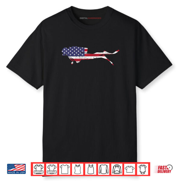 Scuba Diver USA Flag 4th Of July Diving Shirt