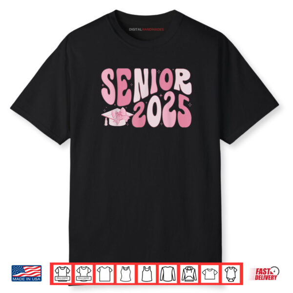 Senior 2025 Coquette Pink Bow Class of 2025 Back To School Shirt