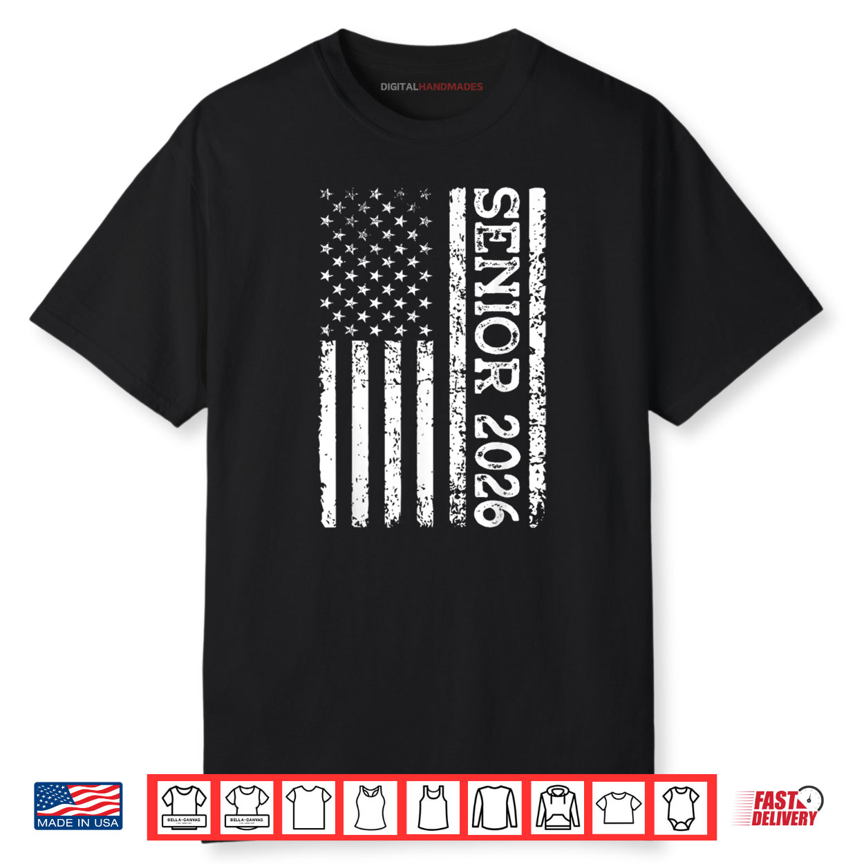 Senior Class Of 2026 Patriotic American USA Flag Graduation Shirt Senior Class Of 2026 Patriotic American USA Flag Graduation Shirt