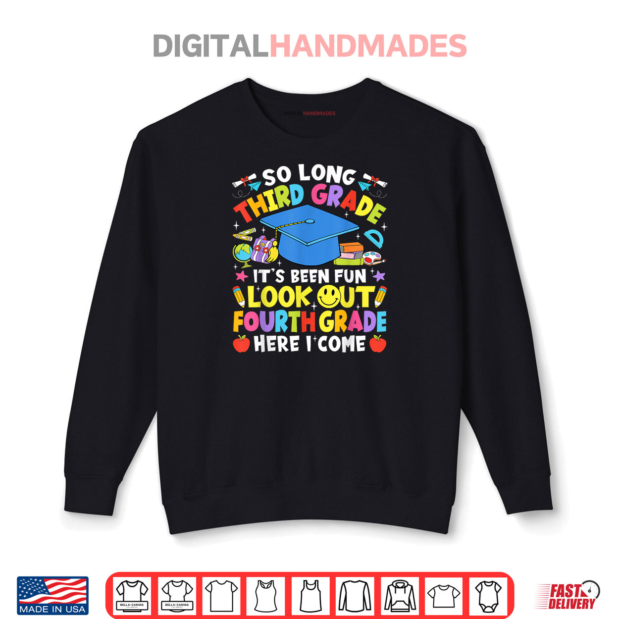So Long Third Grade Graduation Fourth Grade Here I Come 2025 Shirt