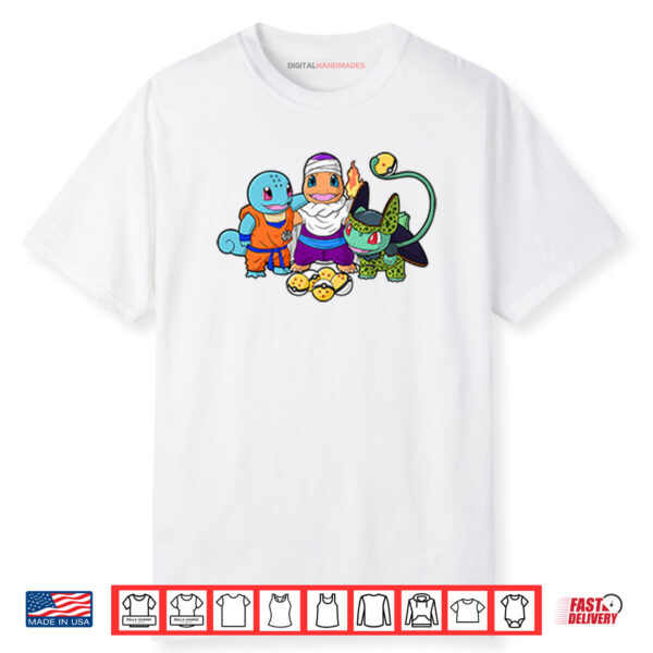Squirtle Goku Charmander Piccolo Bulbasaur Cell Dragon Ball x Pokémon Mashup Shirt