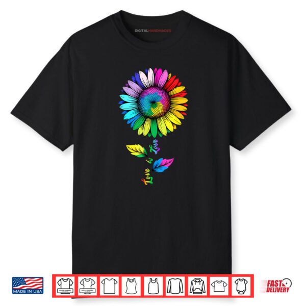 Sunflower Rainbow Flag LGBT Gay Lesbian Pride Shirt